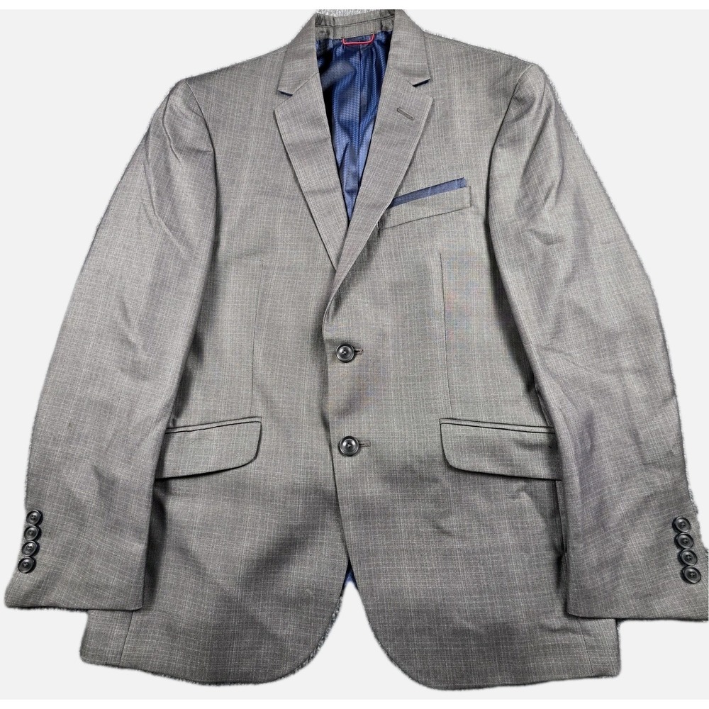 Billy London Sport Coat Blazer Men's 38 S Gray Blue Lining Suit Jacket 2 Button